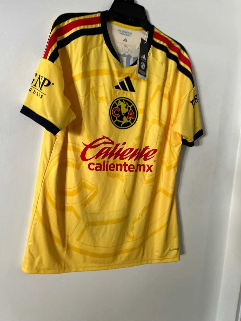 adidas Yellow Club América Oficial Jersey with Red and Navy Details